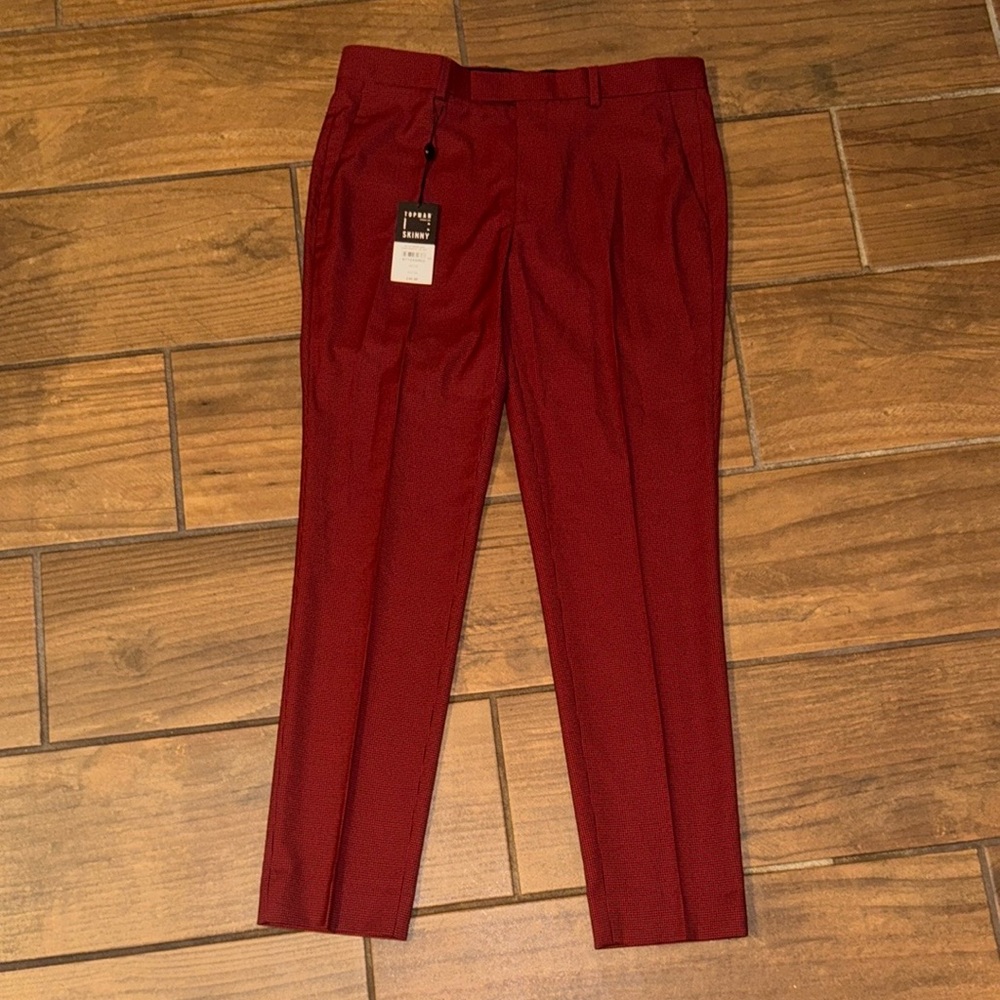 Men's Red Dress Pants Topman